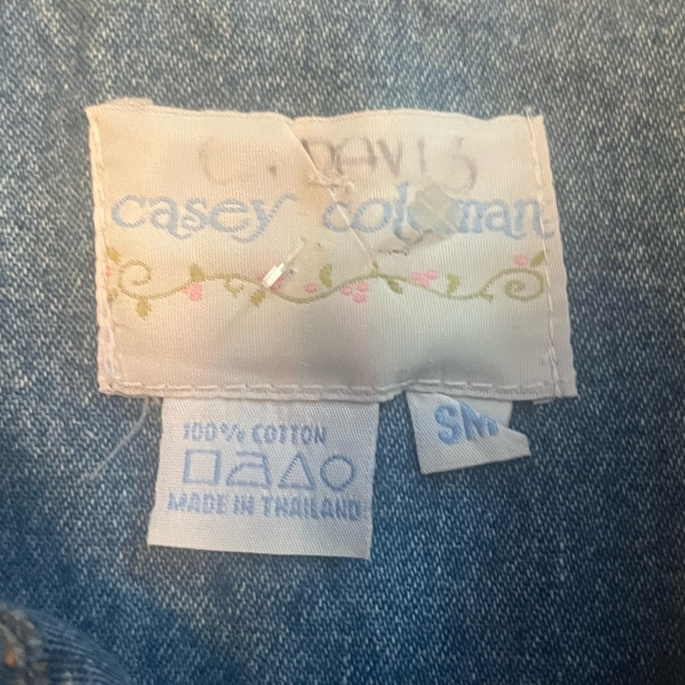 Denim blazer, button front, khaki collar